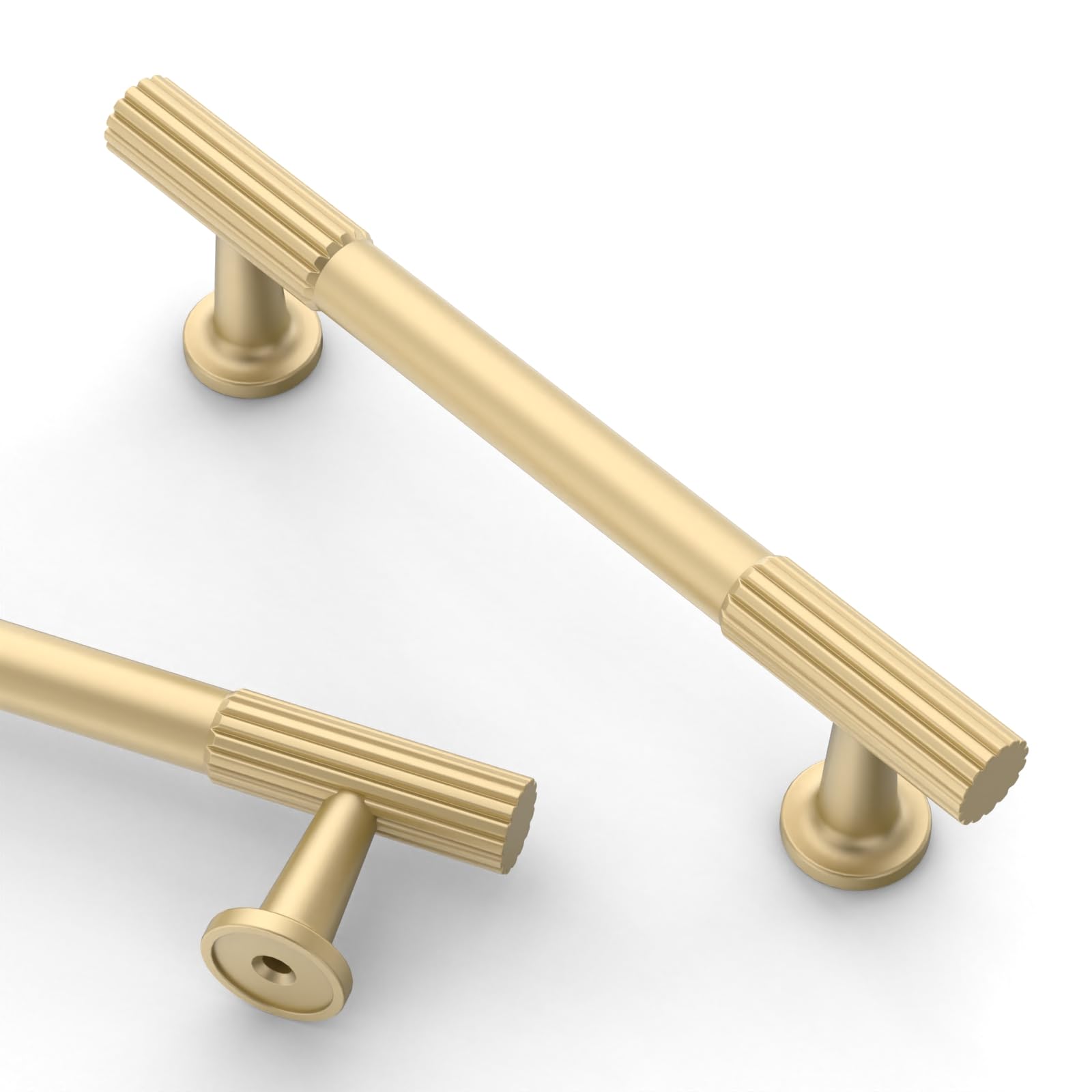 Asidrama brushed gold cabinet handle close-up showing durable zinc alloy finish.