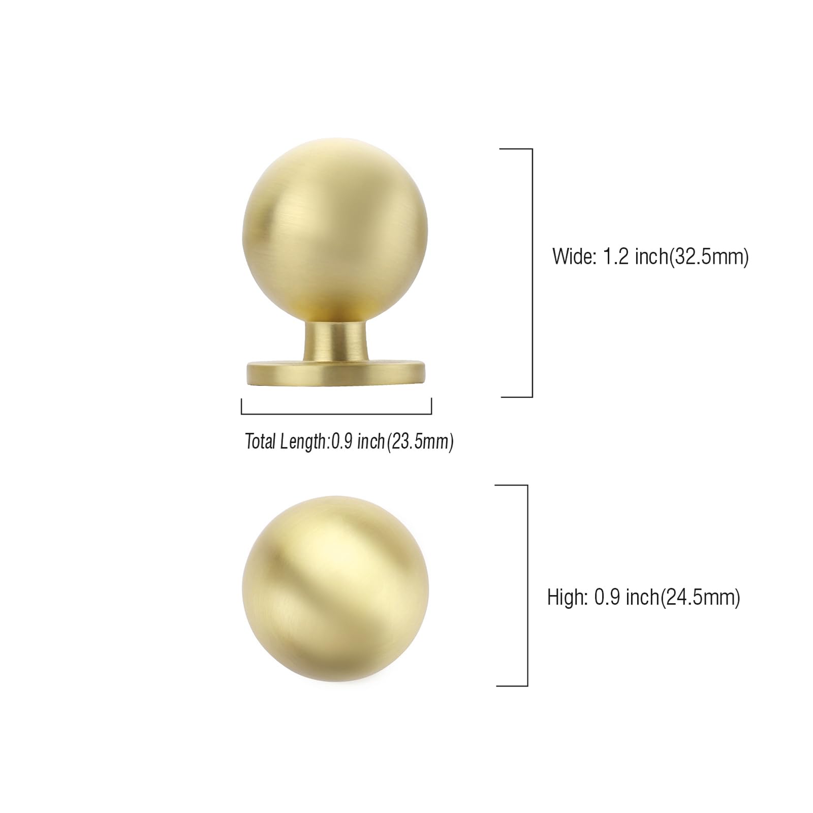 Close-up of Asidrama brushed brass kitchen knob showing textured surface.