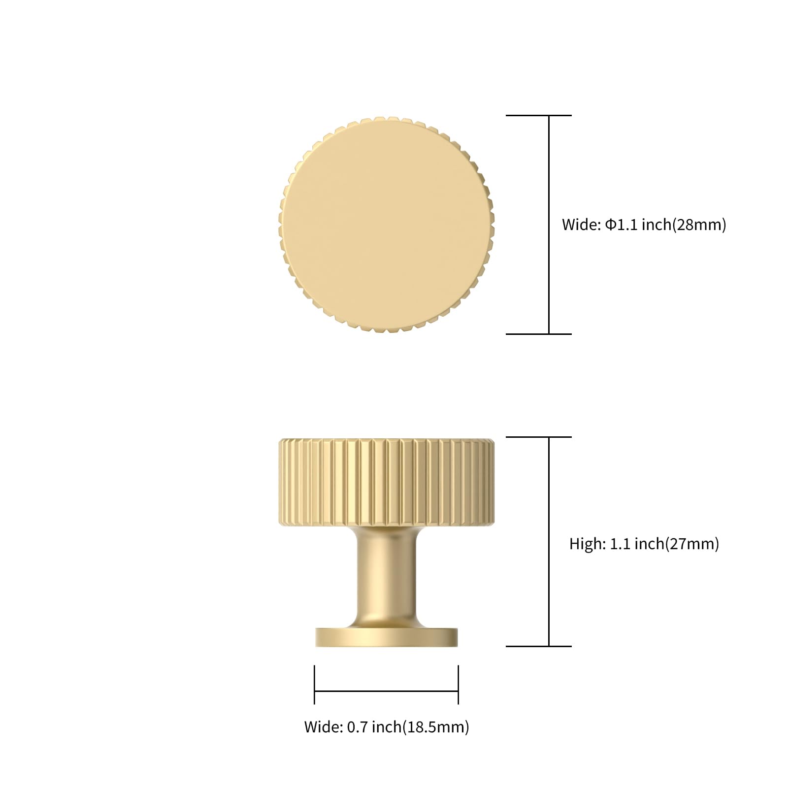 Asidrama brushed gold cabinet knob close-up emphasizing durable zinc alloy hardware