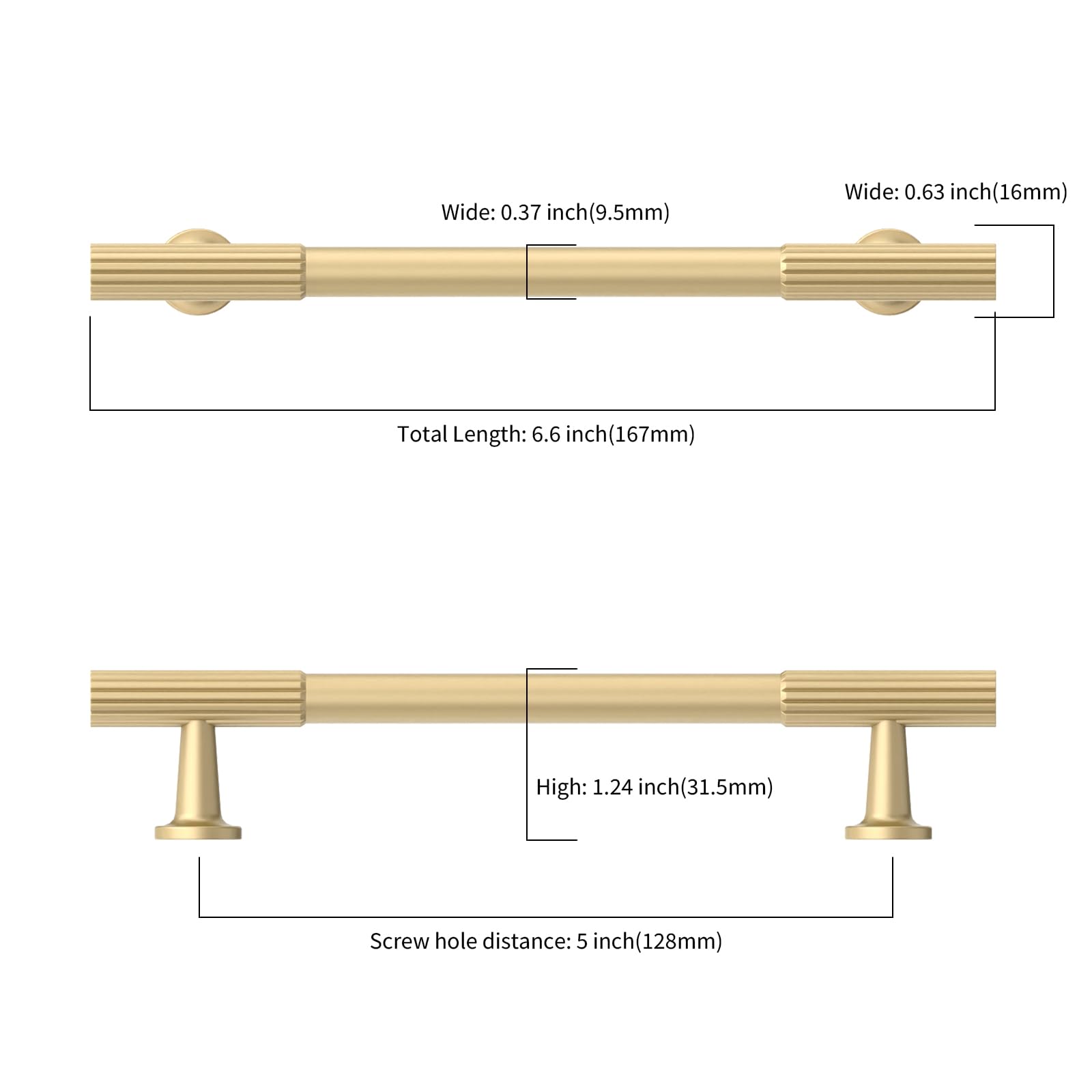 Asidrama brushed gold cabinet pull, close up, premium finish and smooth edges for elegance