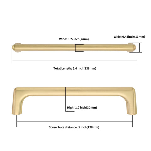 Asidrama brushed gold cabinet pull close-up shows a durable, upscale finish.