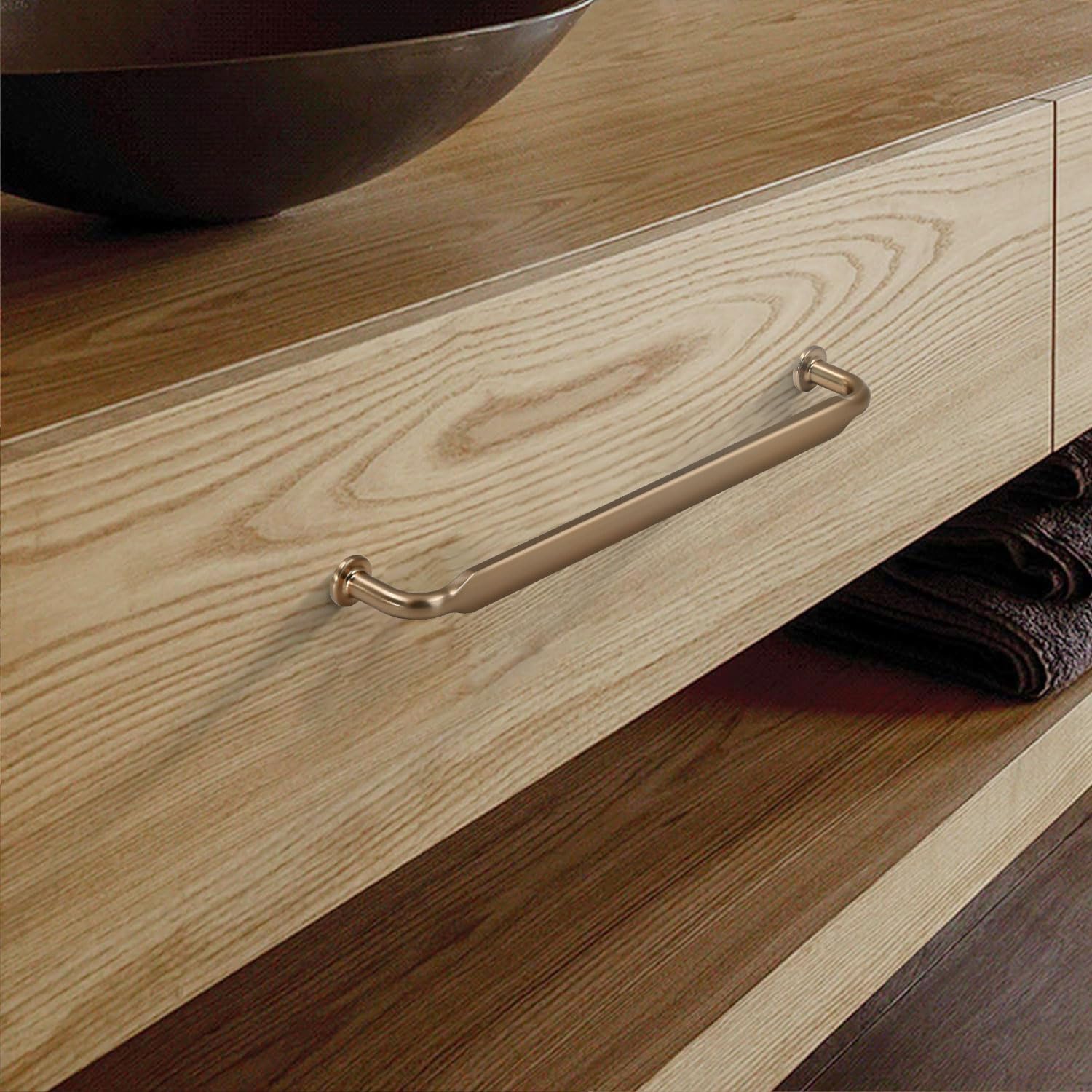 Asidrama champagne bronze finish cabinet hardware close-up showing durable design