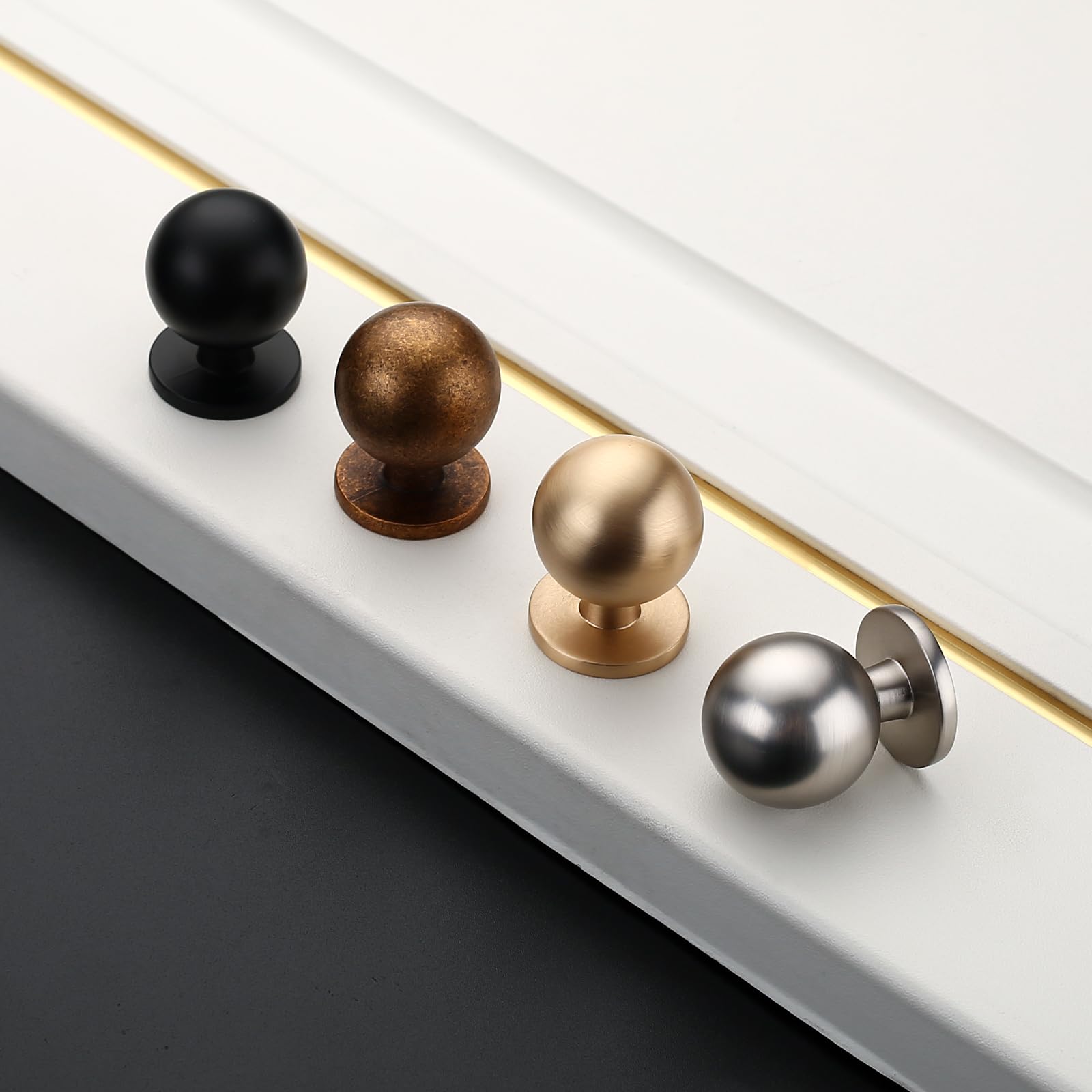 Asidrama champagne bronze knob angled view showcases premium finish.