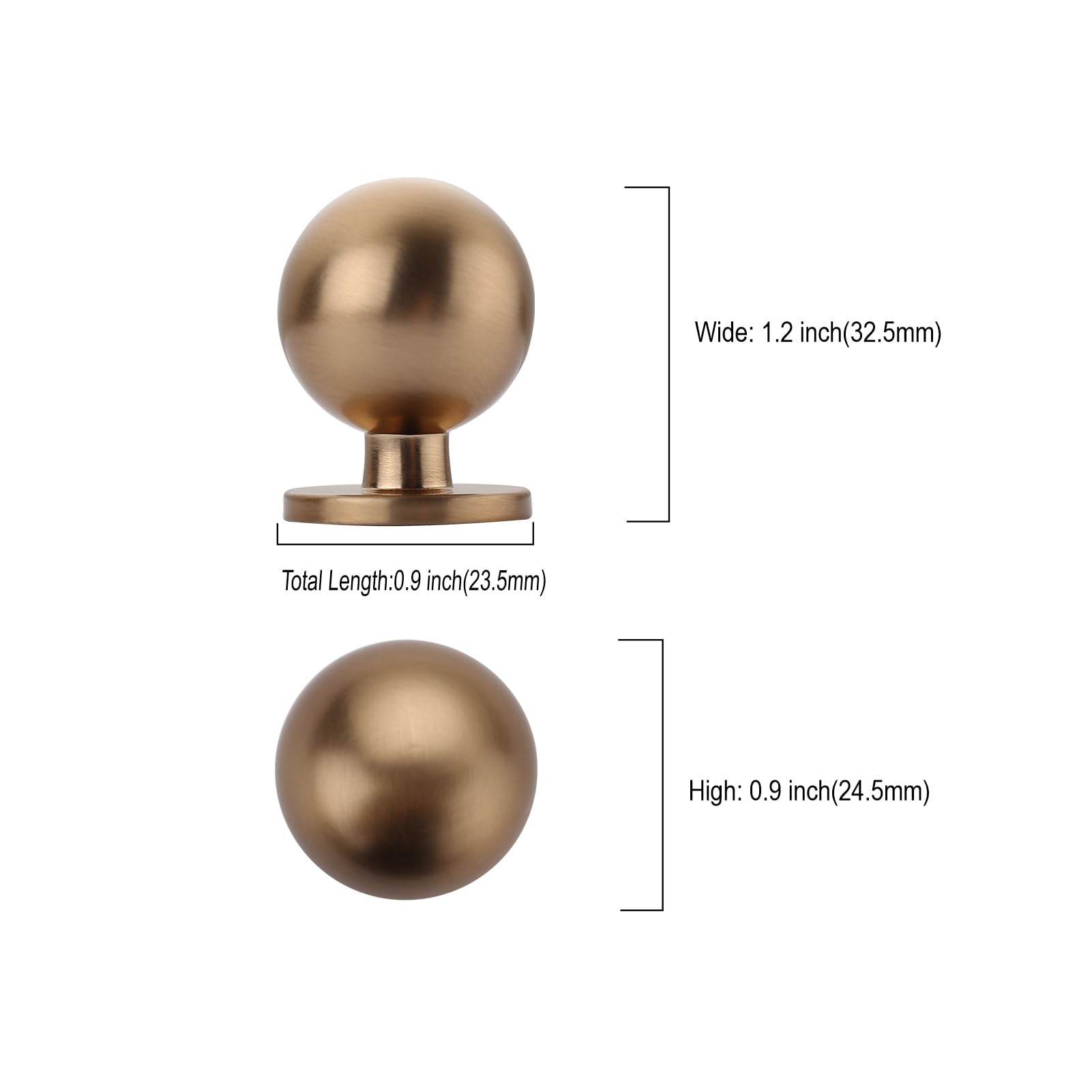 Asidrama champagne bronze knob on cabinet demonstrates easy installation with standard screw spacing.