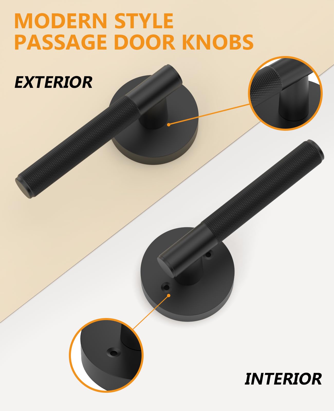 Asidrama door knob with lock shown ready for easy screwdriver installation.