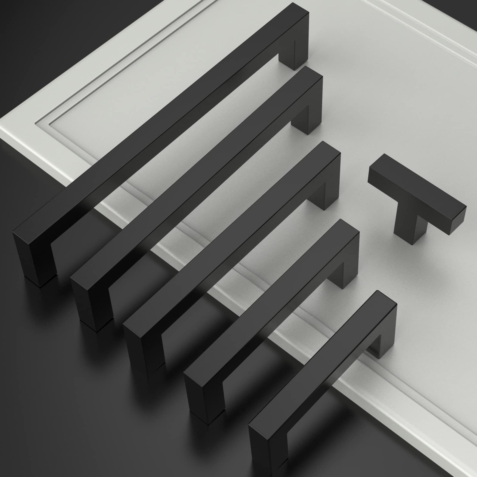 Asidrama drawer pulls matte black 5-inch, ideal for upgrading cabinets.