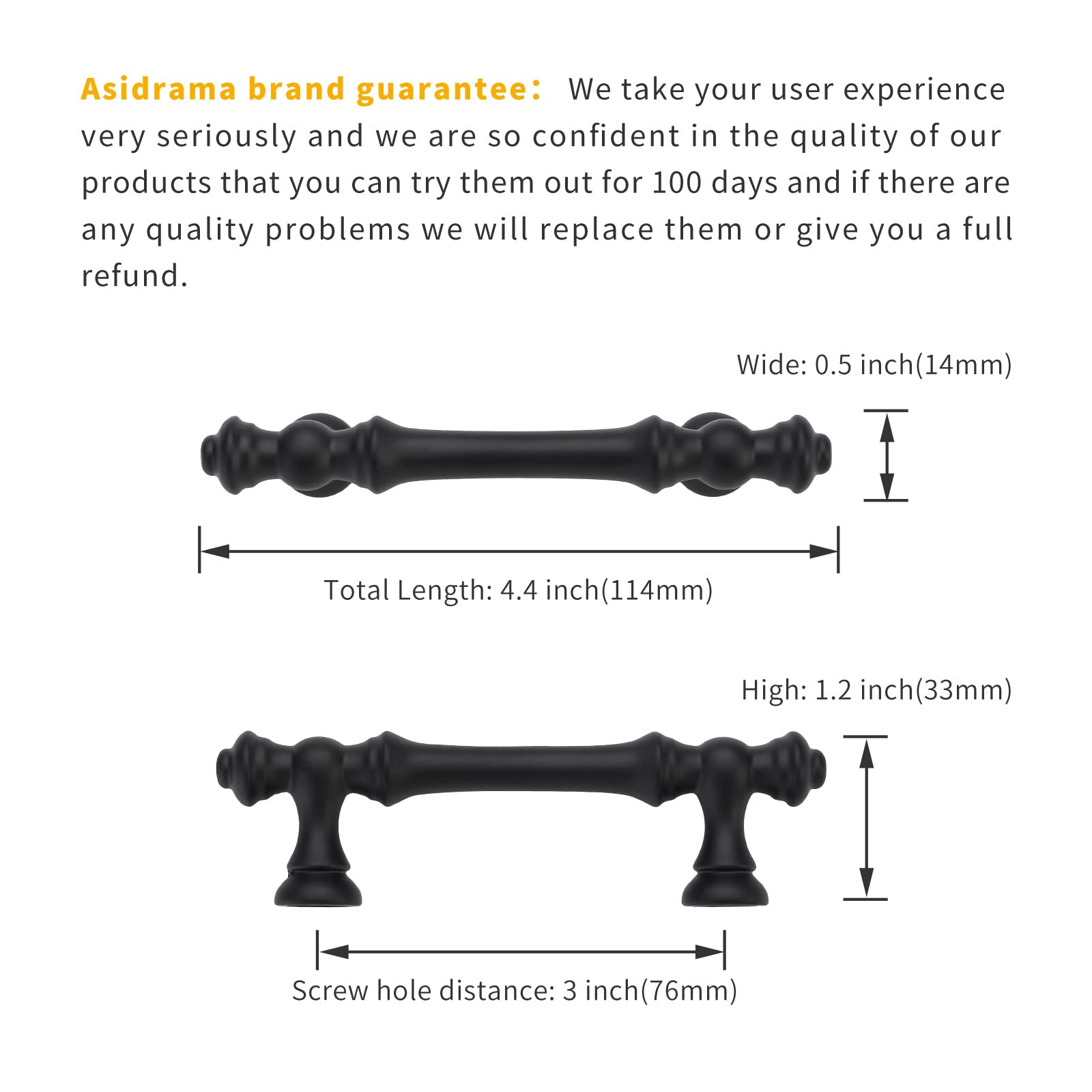 Individually wrapped Asidrama handles protect from scratches during shipping.