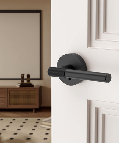 Asidrama interior door lever in matte black, reversible for left or right doors