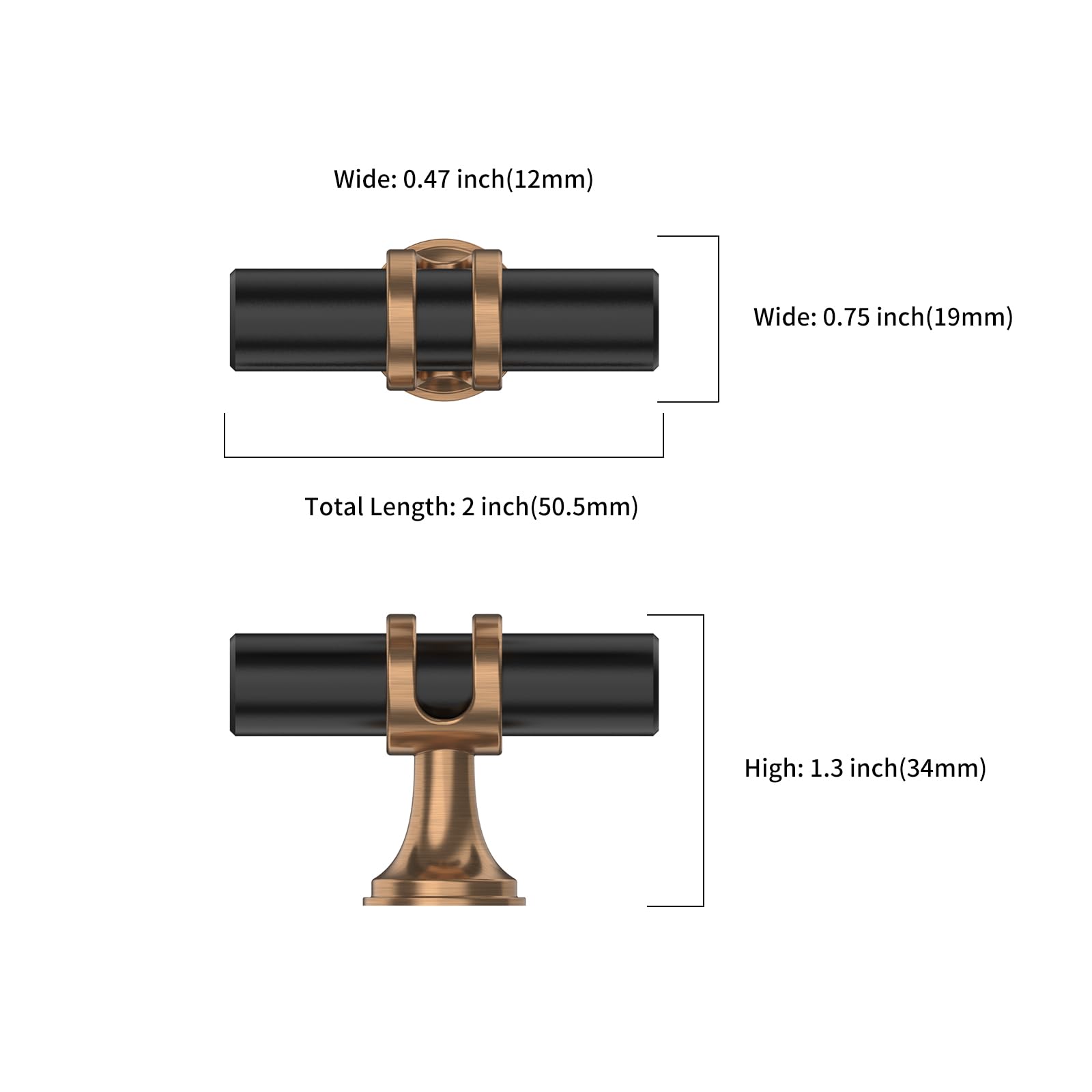 Asidrama matte black profile knob adds sleek dresser styling