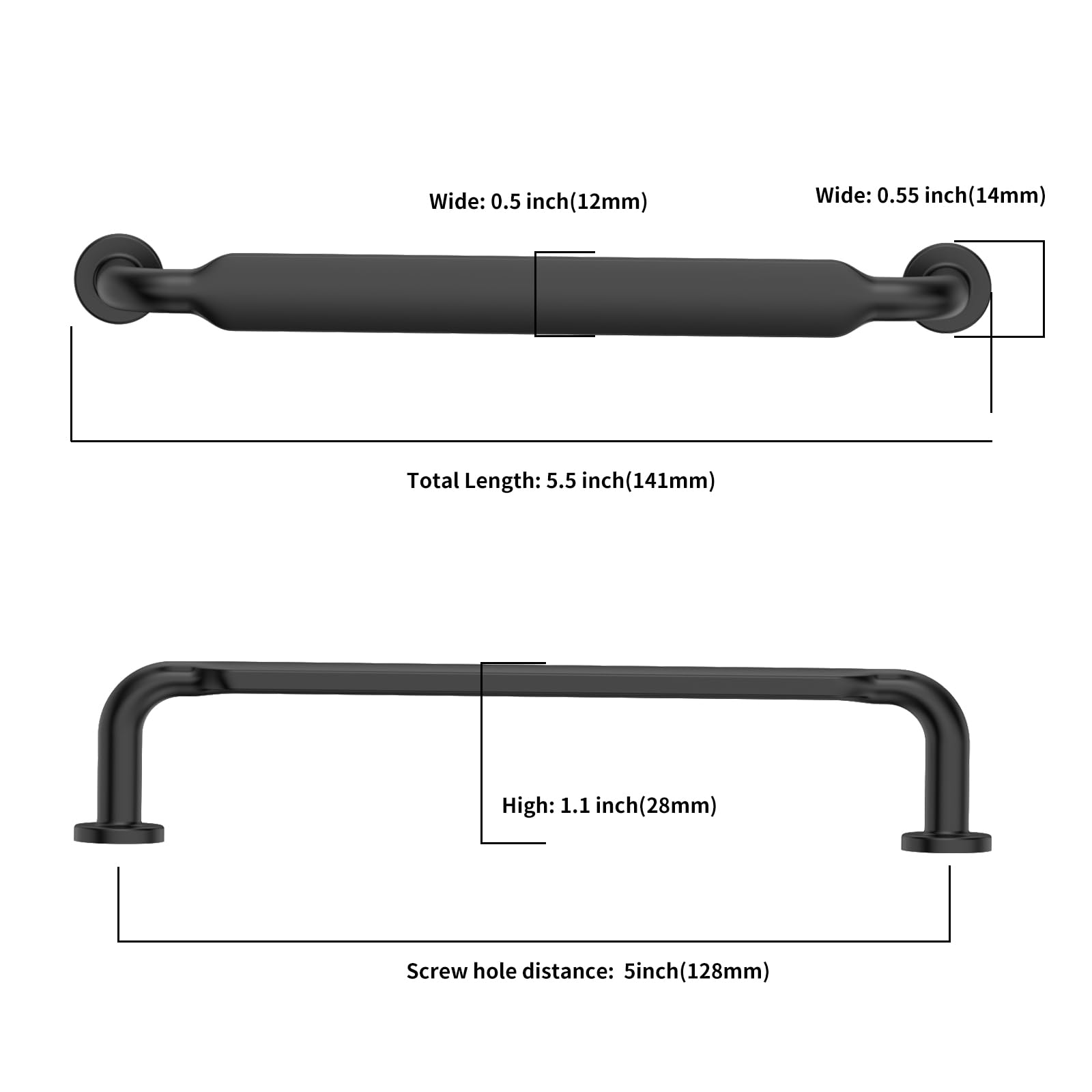 Asidrama matte black cabinet pull for heavy-duty cabinet hardware
