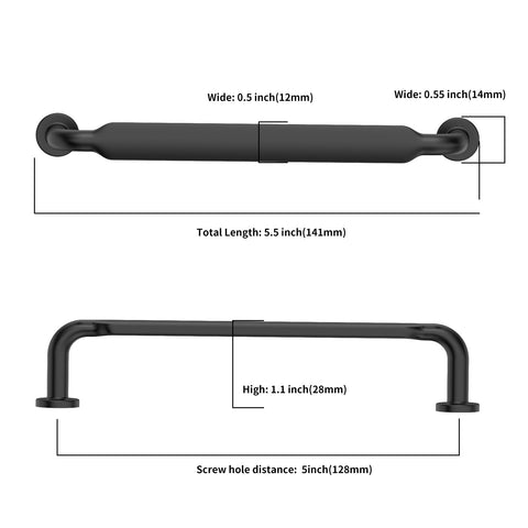 Asidrama matte black cabinet pull for heavy-duty cabinet hardware