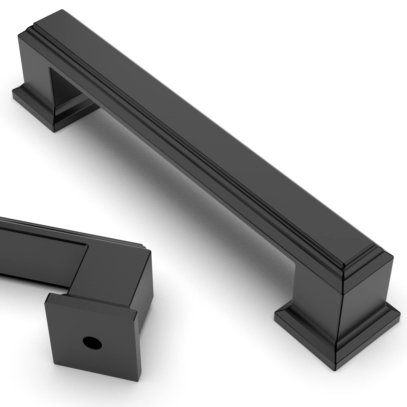 Asidrama matte black cabinet pull close-up highlighting sleek finish for modern kitchens.