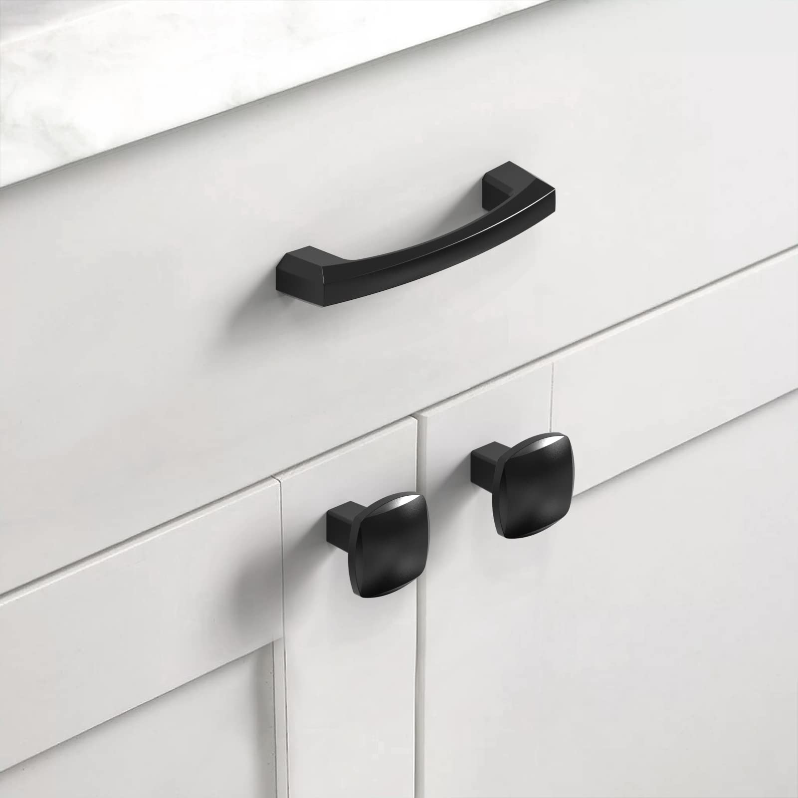 Asidrama square black drawer pull adds sleek, durable hardware to a dresser