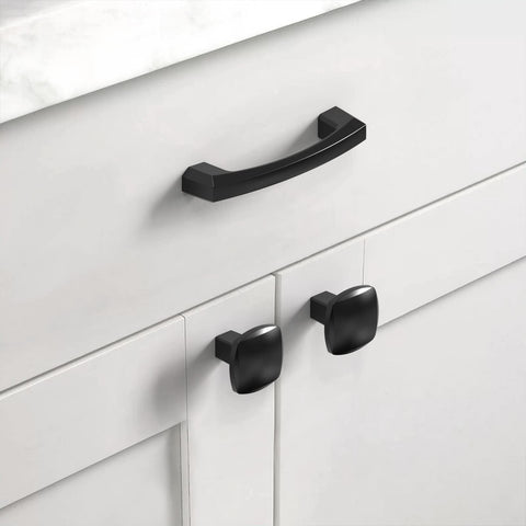 Asidrama square black drawer pull adds sleek, durable hardware to a dresser
