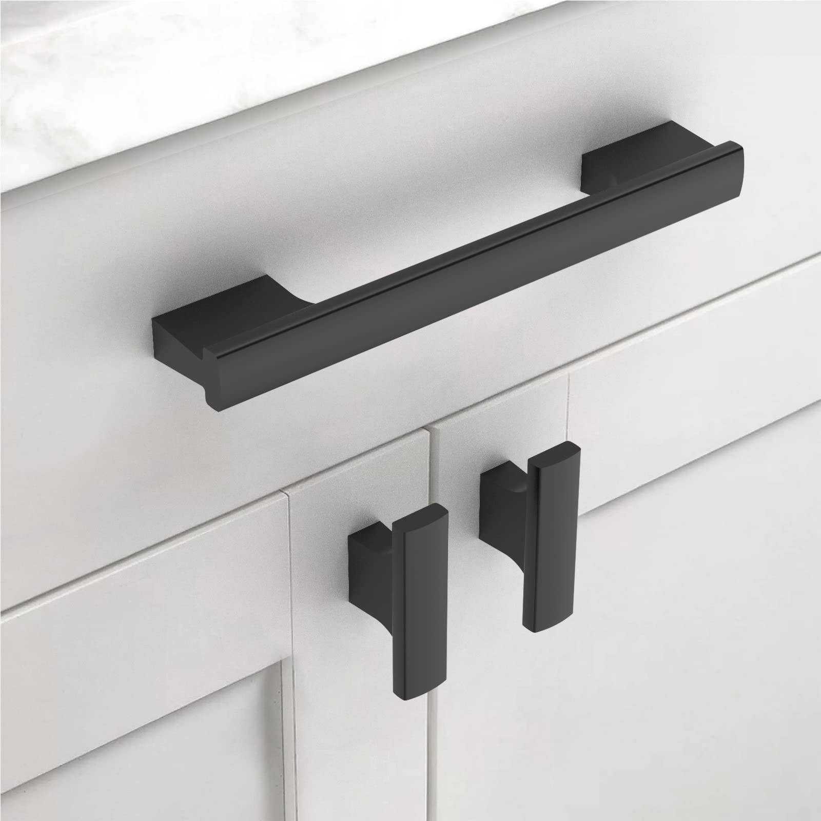 Asidrama matte black kitchen cabinet handles offer durable metal construction for daily use.