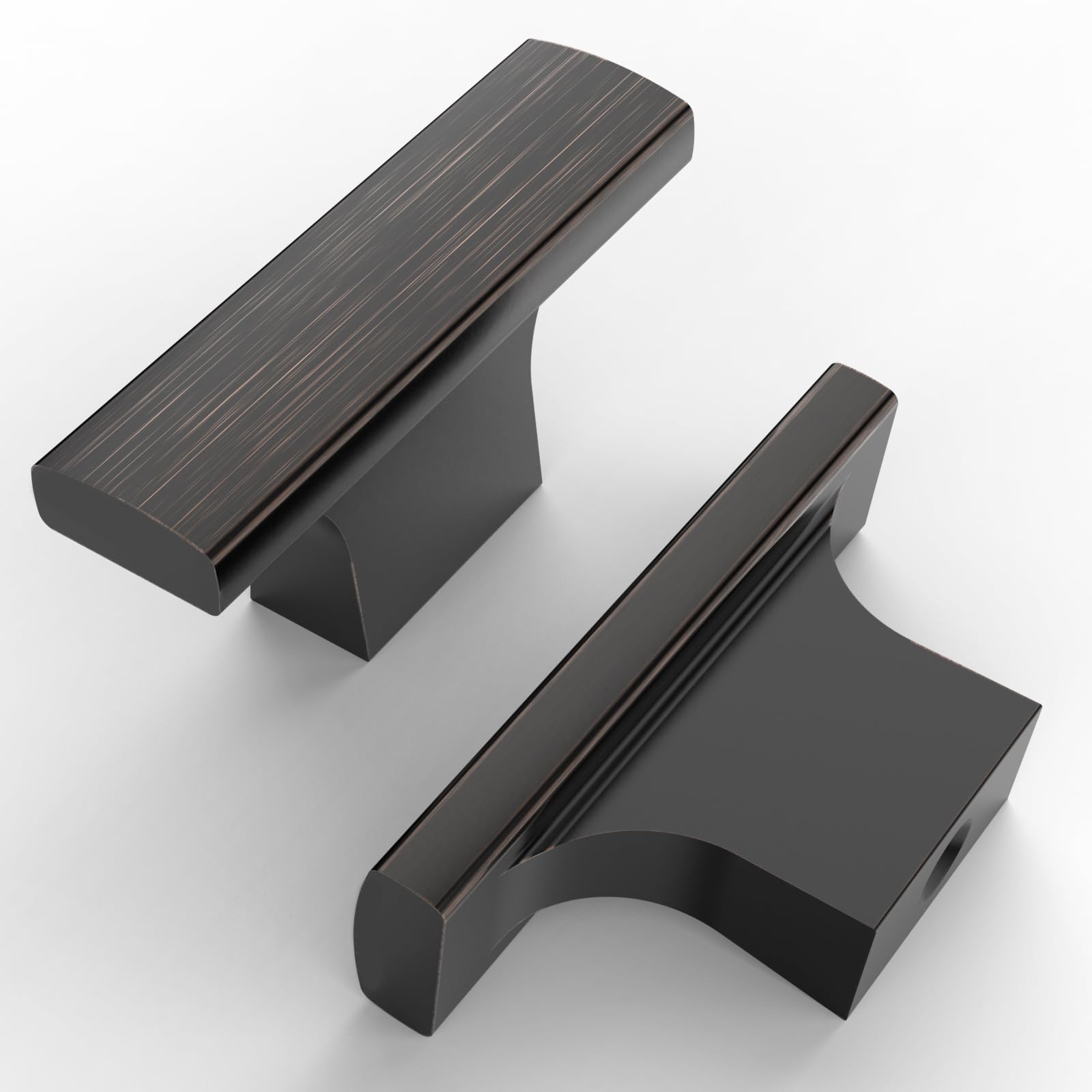 Asidrama oil rubbed bronze cabinet knob 2in drawer front view with warm patina and grip