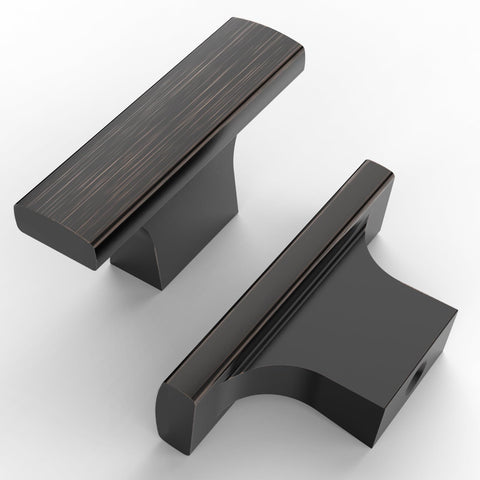 Asidrama oil rubbed bronze cabinet knob 2in drawer front view with warm patina and grip