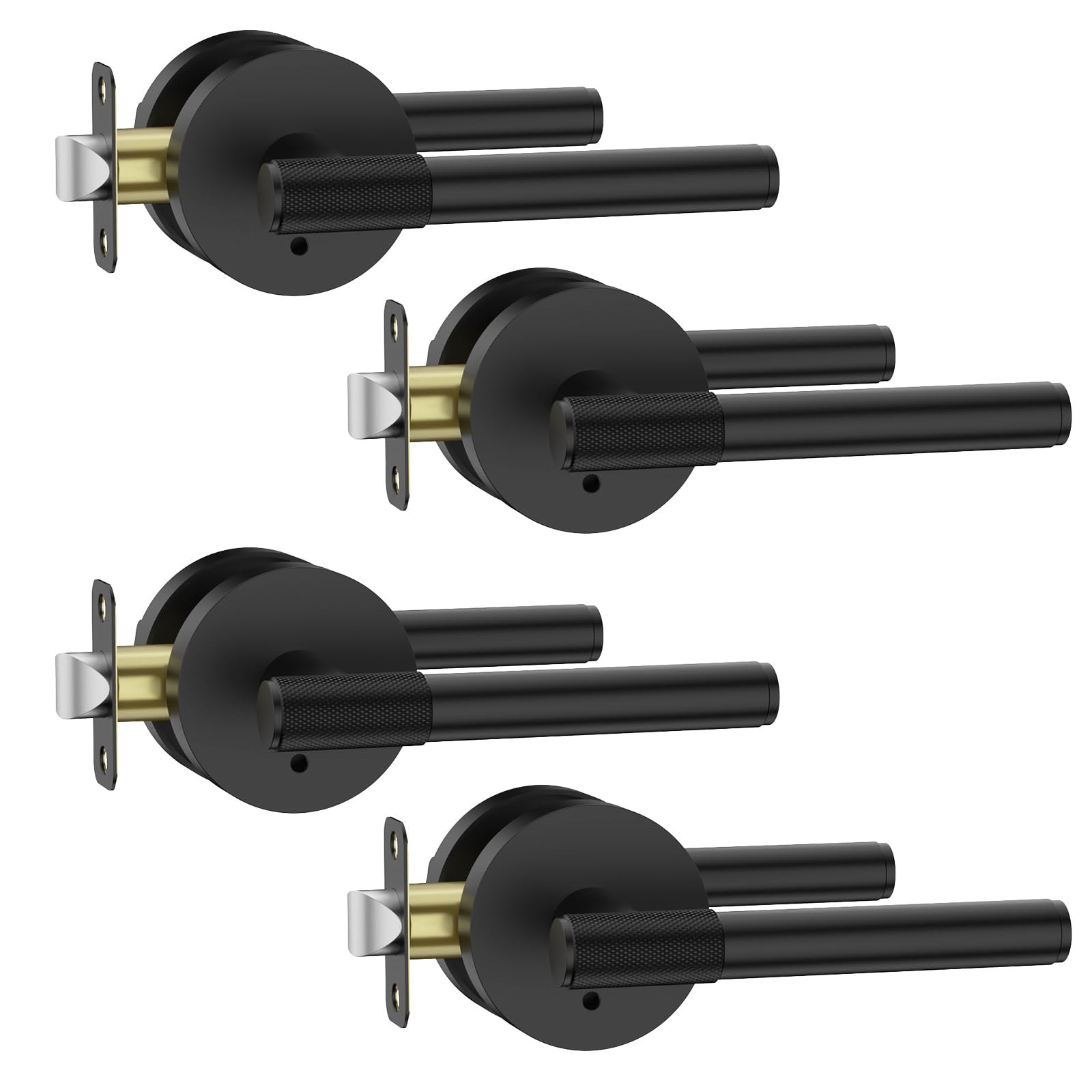 Asidrama privacy door handle with lock in matte black for quick bedroom privacy