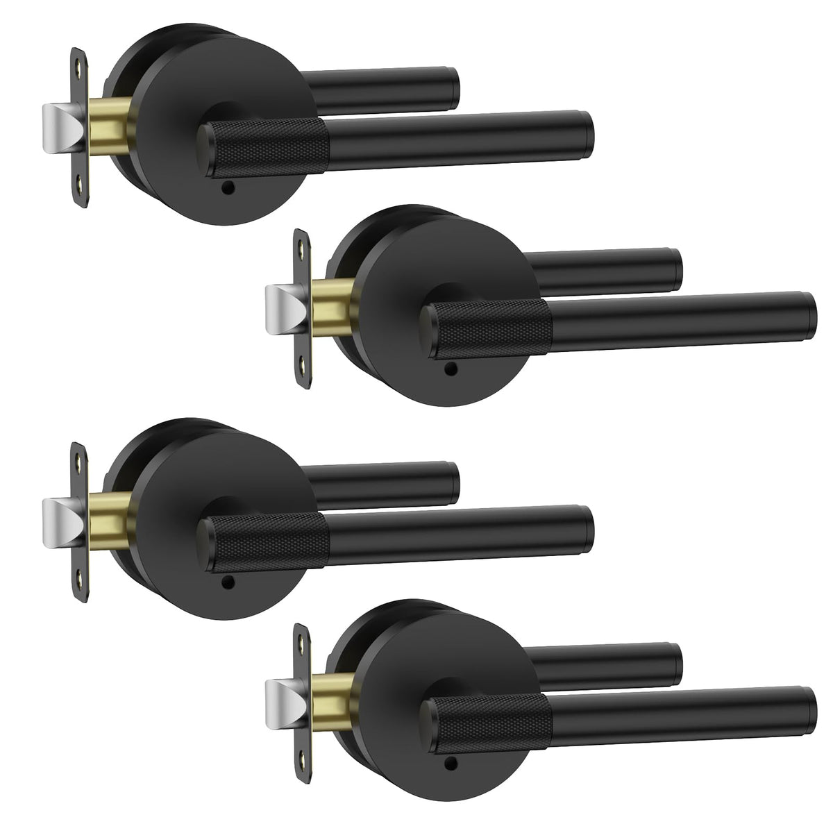 Asidrama privacy door handle with lock in matte black for quick bedroom privacy