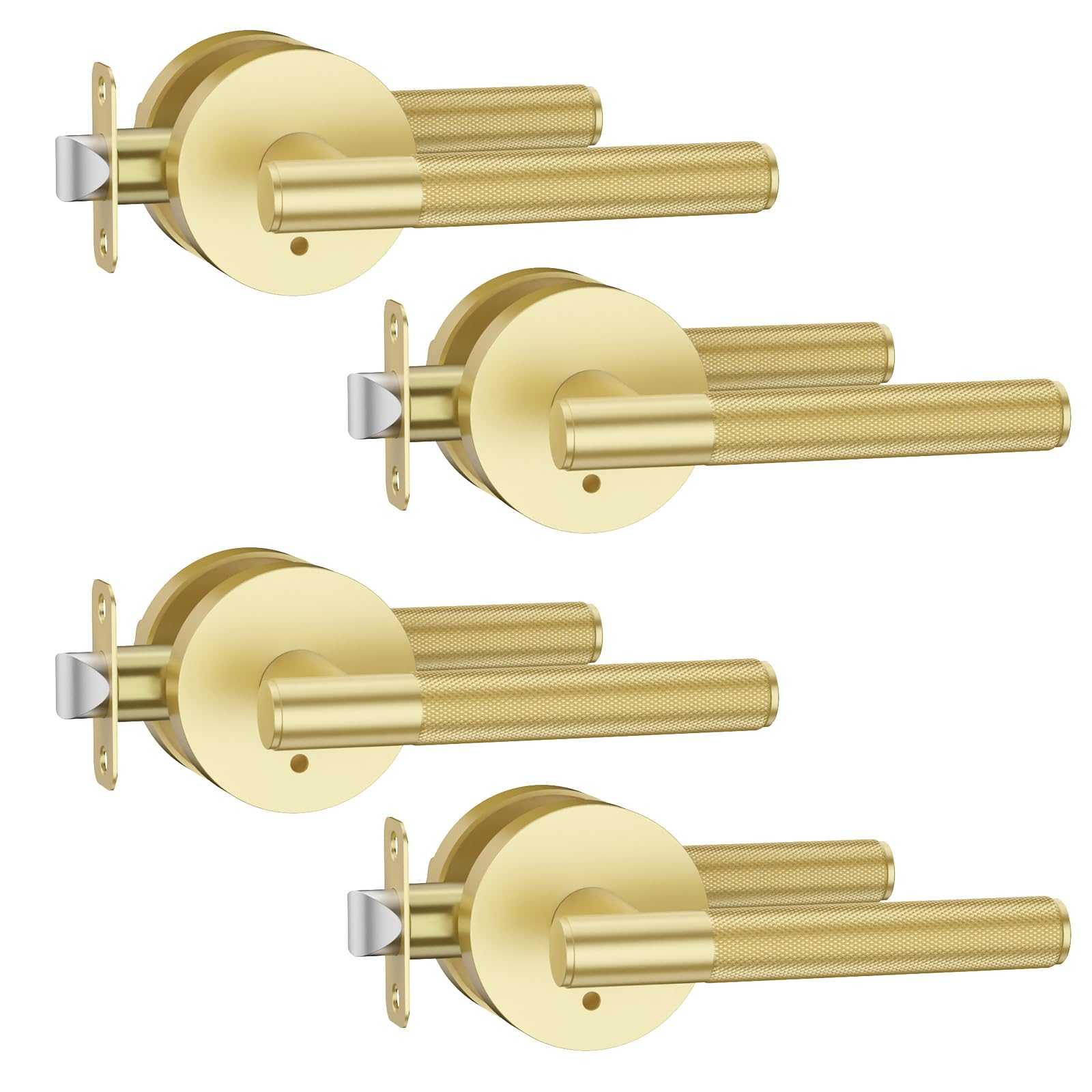 Asidrama privacy gold door handle assembly for seamless privacy on interior doors.