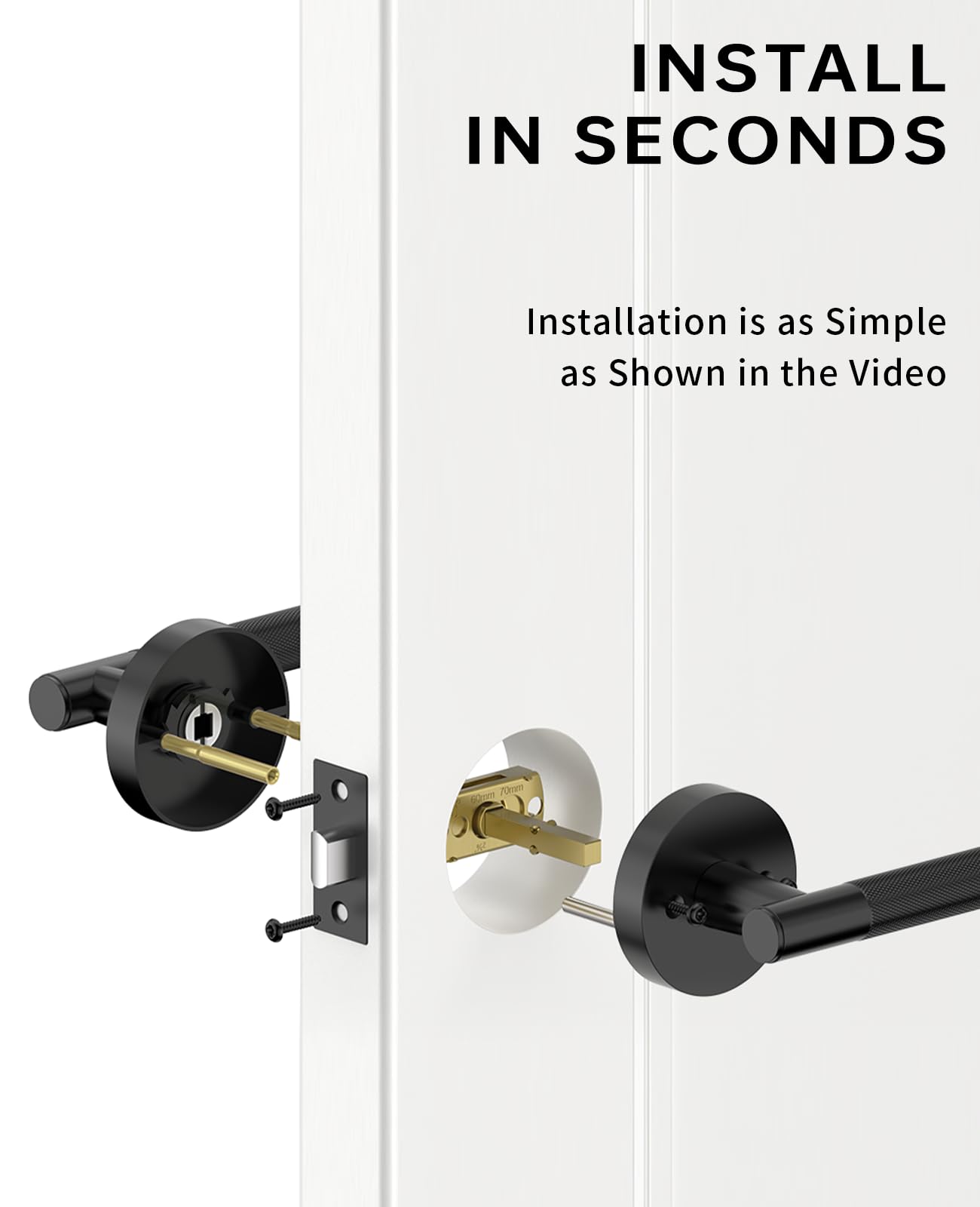 Asidrama reversible lever suitable for both left- and right-handed doors.