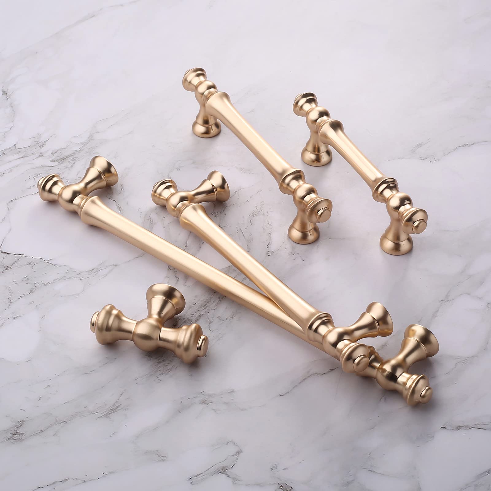 Asidrama brushed brass wardrobe handle close-up on furniture