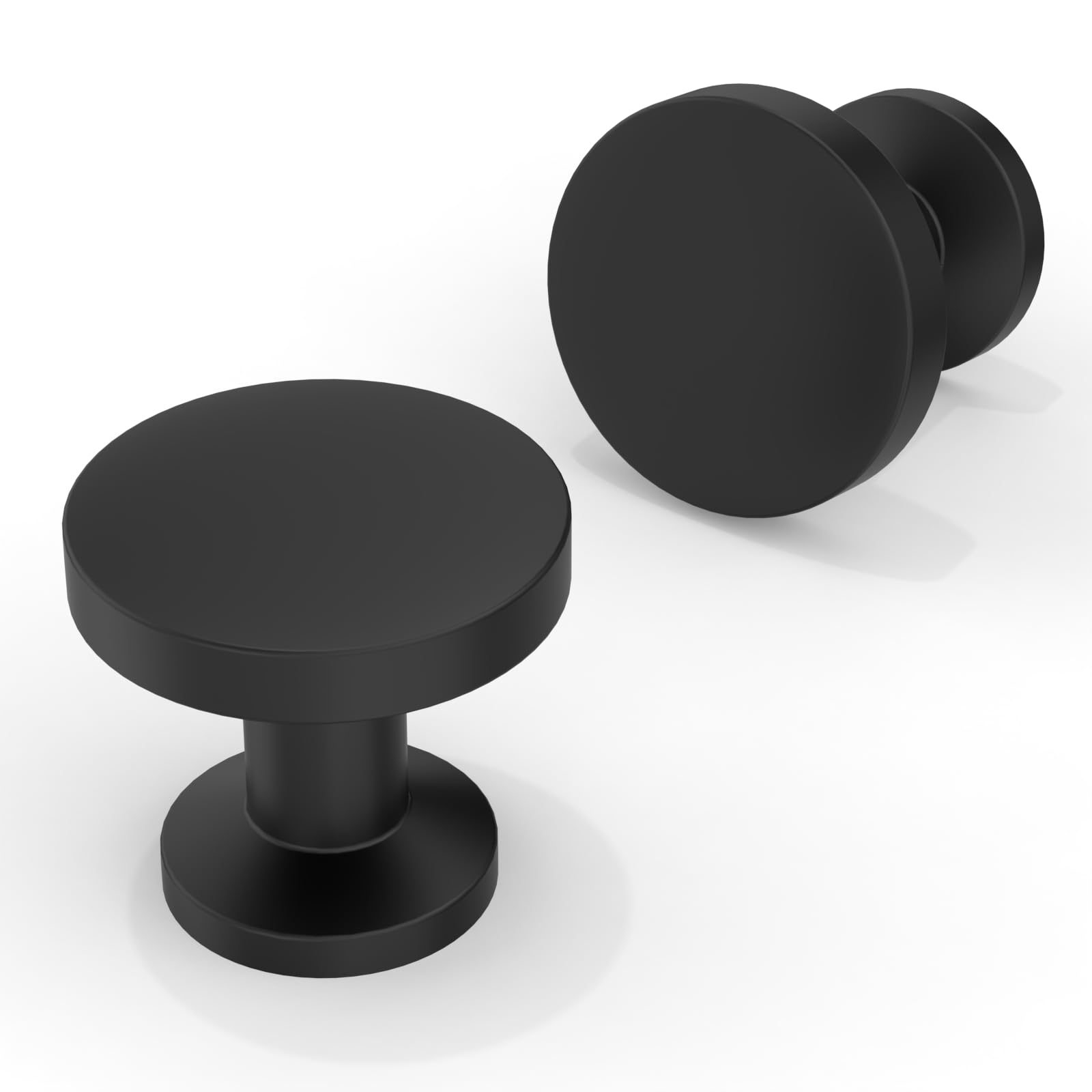Asimerdeco matte black cabinet knob round 30mm ideal for updating kitchen cabinets