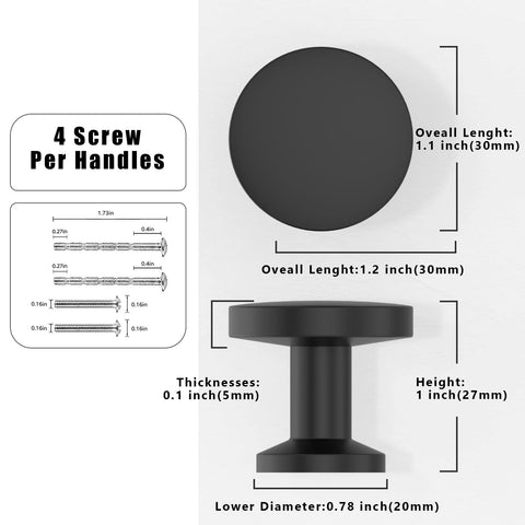 Asimerdeco matte black drawer knob round 30mm adds modern contrast to dressers