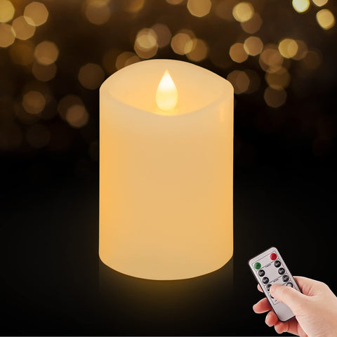 ASLDOIWEH 3x4 flameless candle with wax body for realistic ambience
