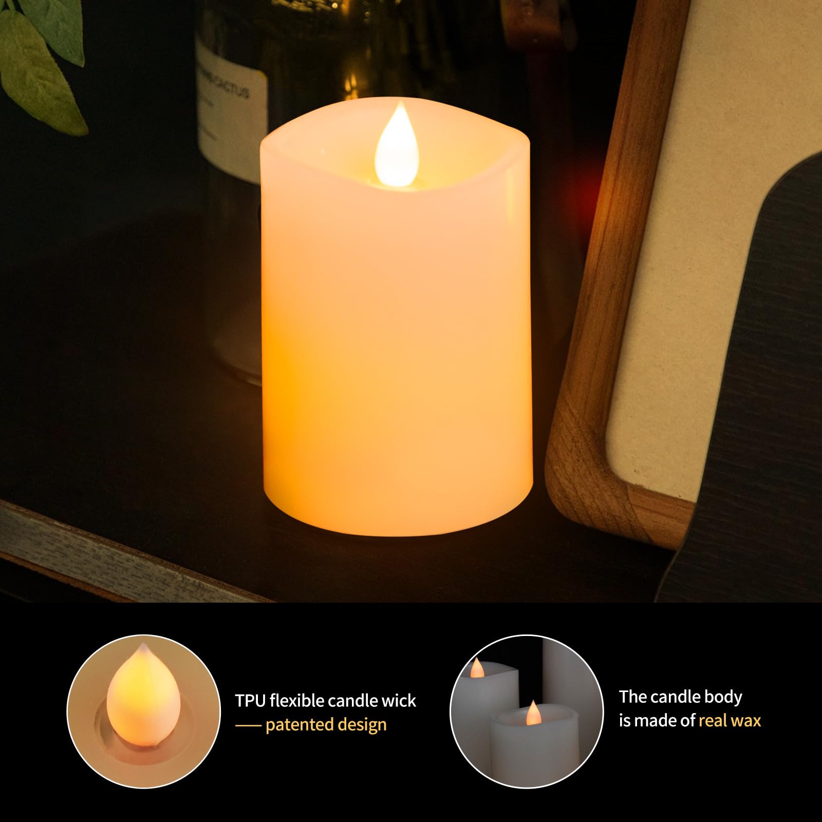 ASLDOIWEH remote-control candles offer easy placement with timer-driven convenience.