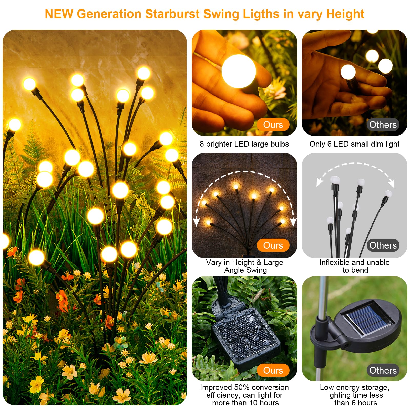 ASMAD firefly lights sway with wind for a natural look