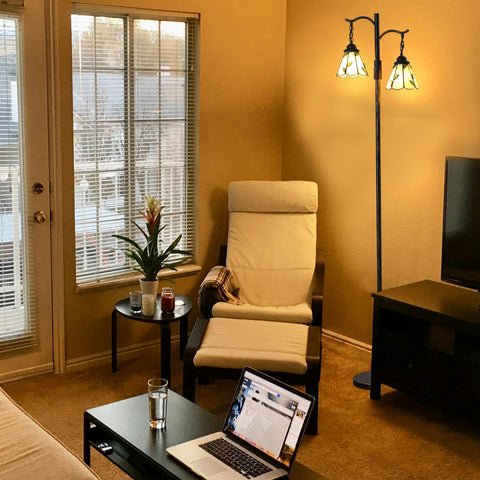 Asmymhd living room setup glows with warm ambient lighting.