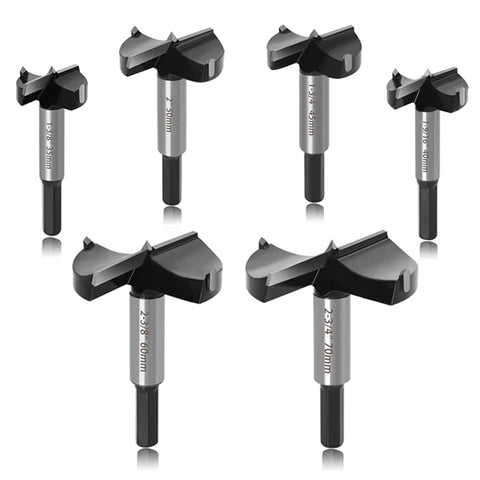 ASNOMY 6-piece set drills clean flat-bottom holes in hardwoods and softwoods