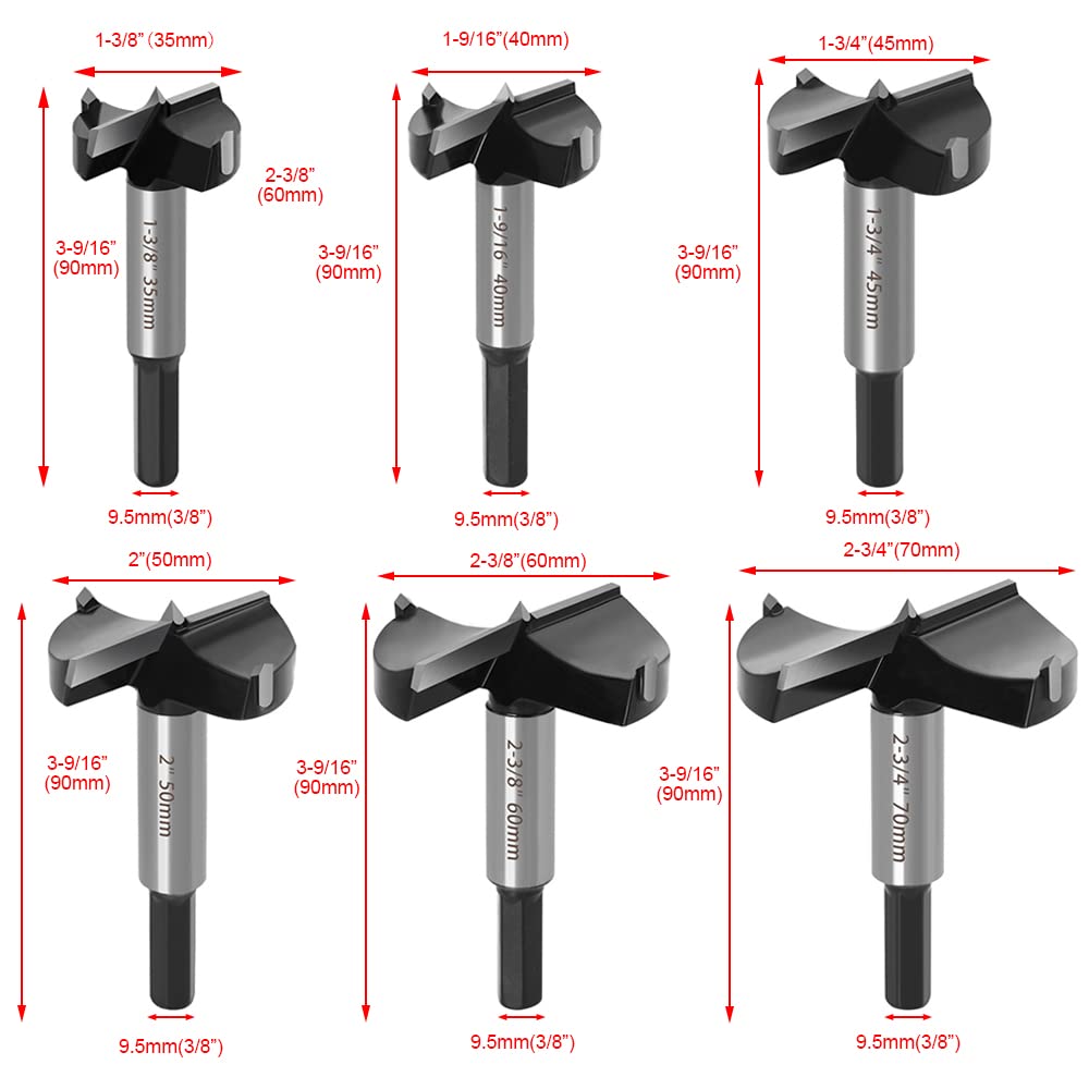 ASNOMY carbide tipped bits deliver precise cuts for wood and plywood