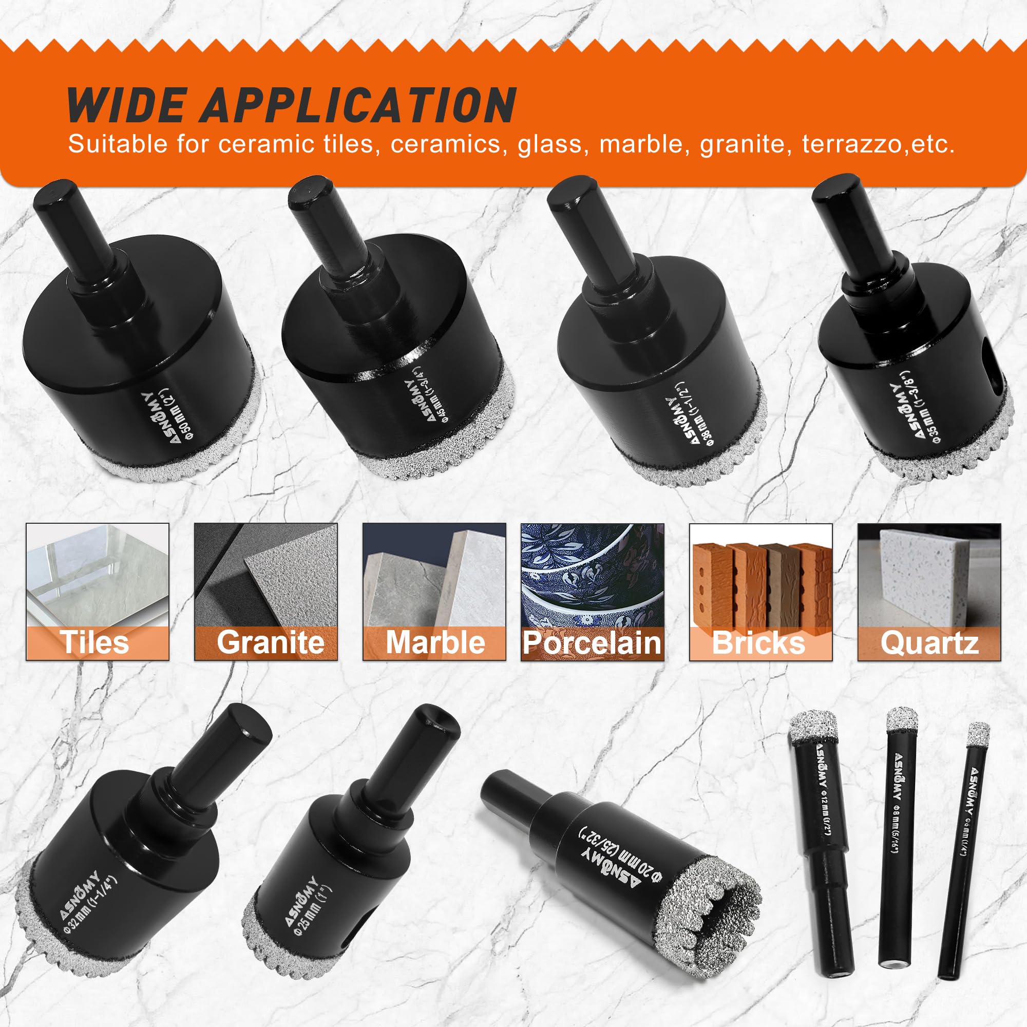 Asnomy 1-1/2 inch hole saw kit includes EVA guide for accuracy.