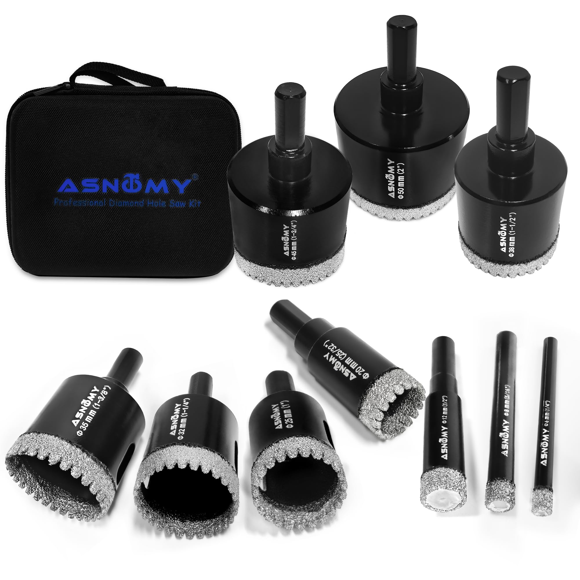 Asnomy diamond hole saw 1/4 inch creates clean, precise tile openings with minimal chipping.