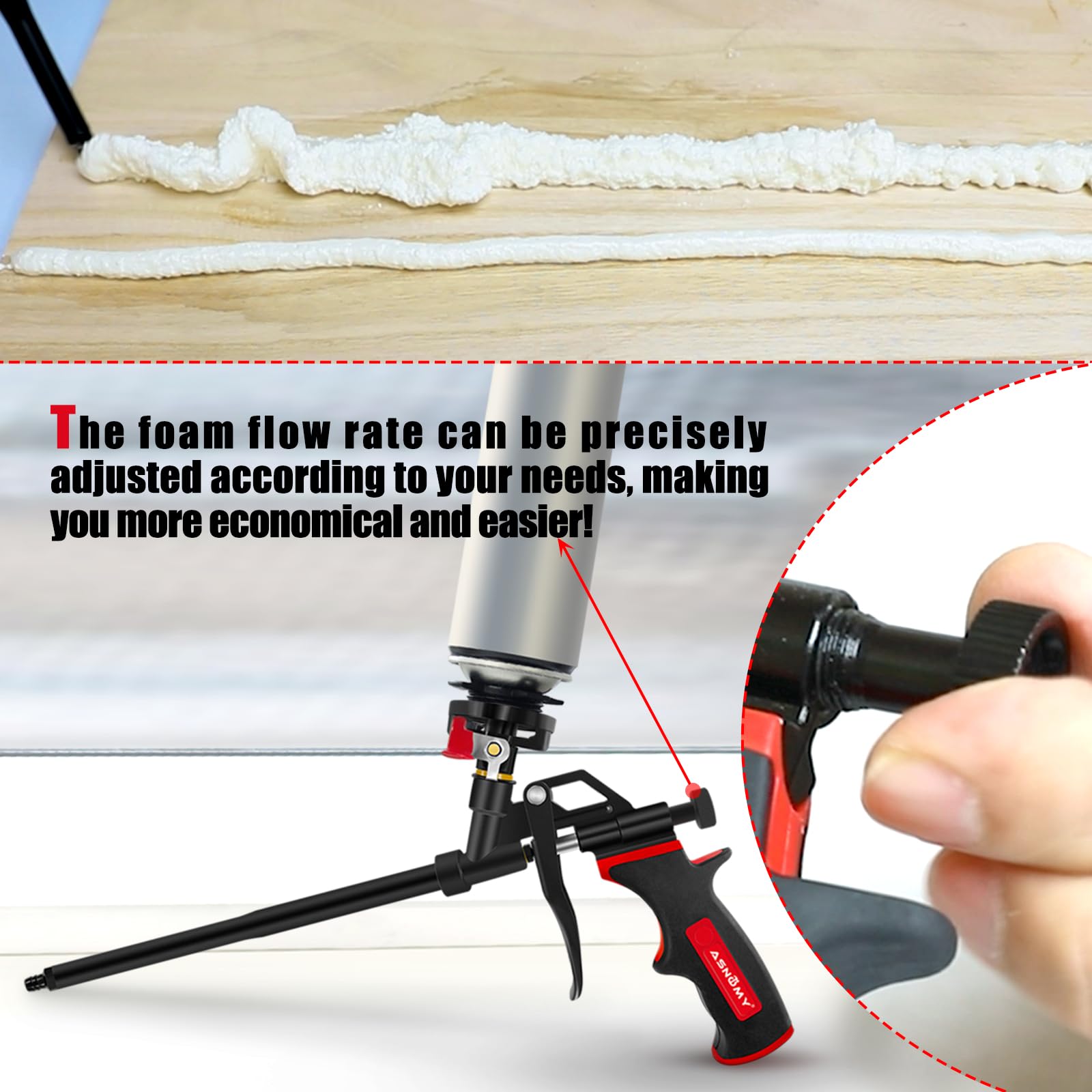 ASNOMY ergonomic handle provides a comfortable grip during long sessions.