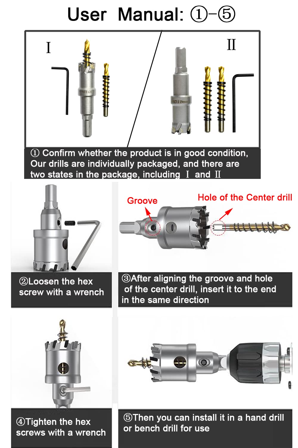 ASNOMY hole saw pack includes oil-treated bits for longevity