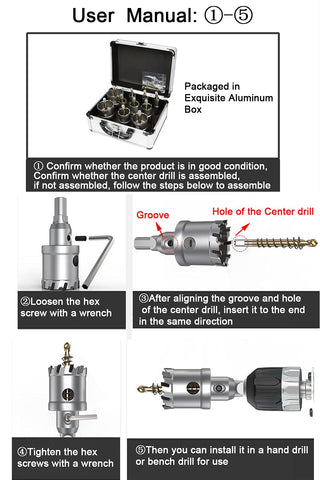 ASNOMY hole saw cuts stainless steel with clean edges