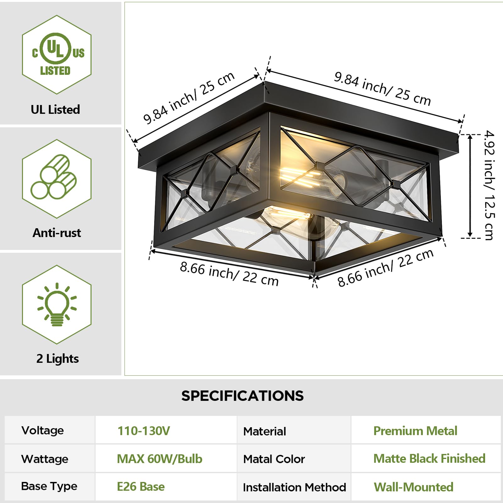 Asnxcju bulbs not included; compatible with E26 base bulbs for versatility.
