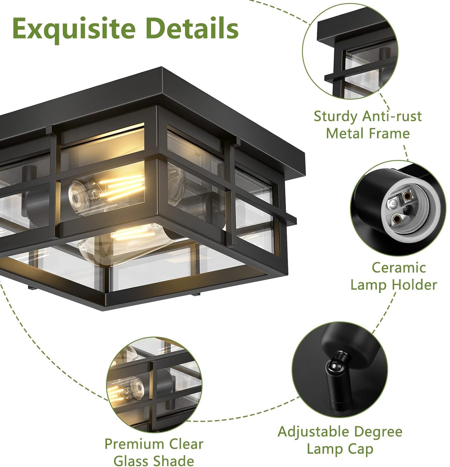 Asnxcju easy-install flush mount for quick setup on ceilings