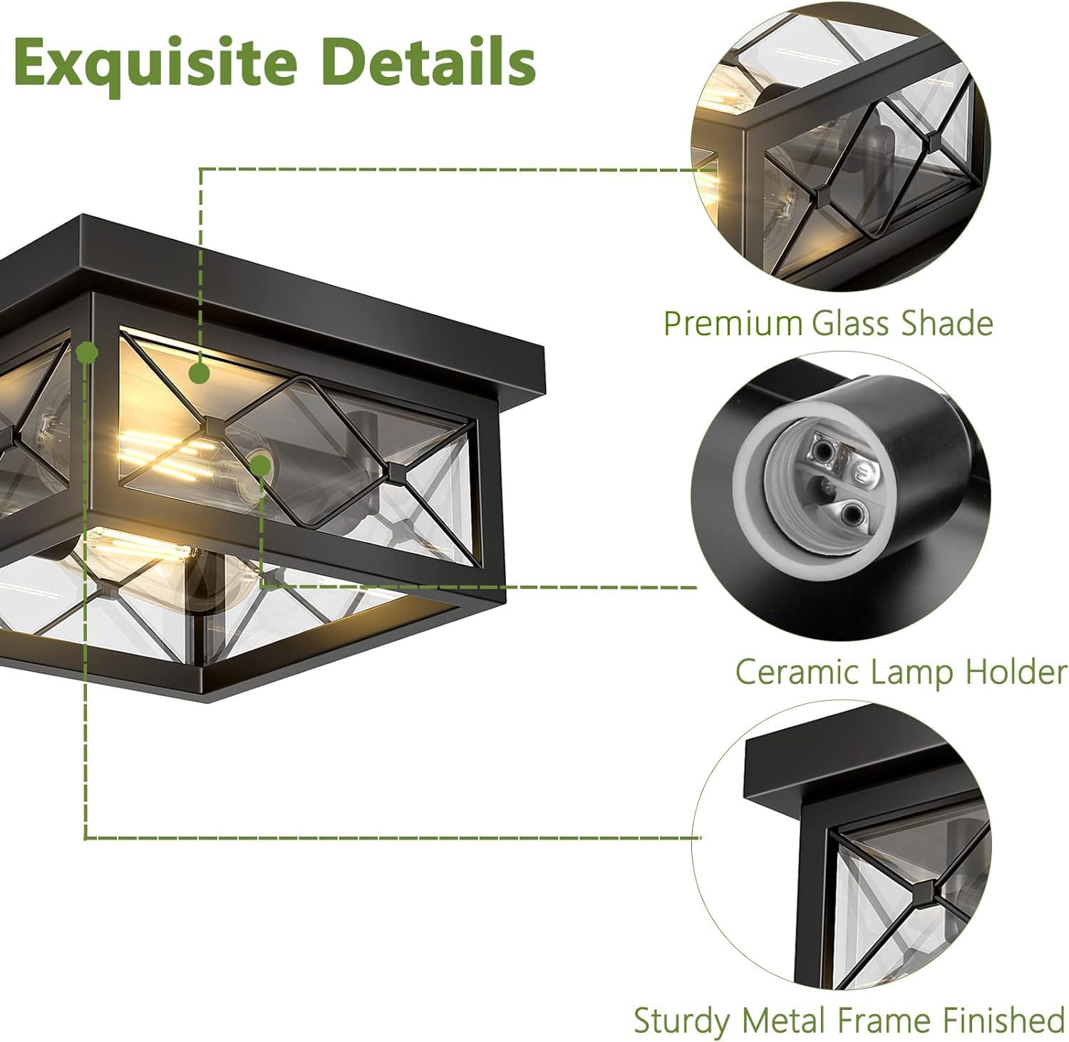 Asnxcju easy-install flush mount kit with included hardware for quick setup.