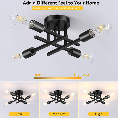 Asnxcju 4-light design provides bright, even illumination ideal for kitchens and foyers.