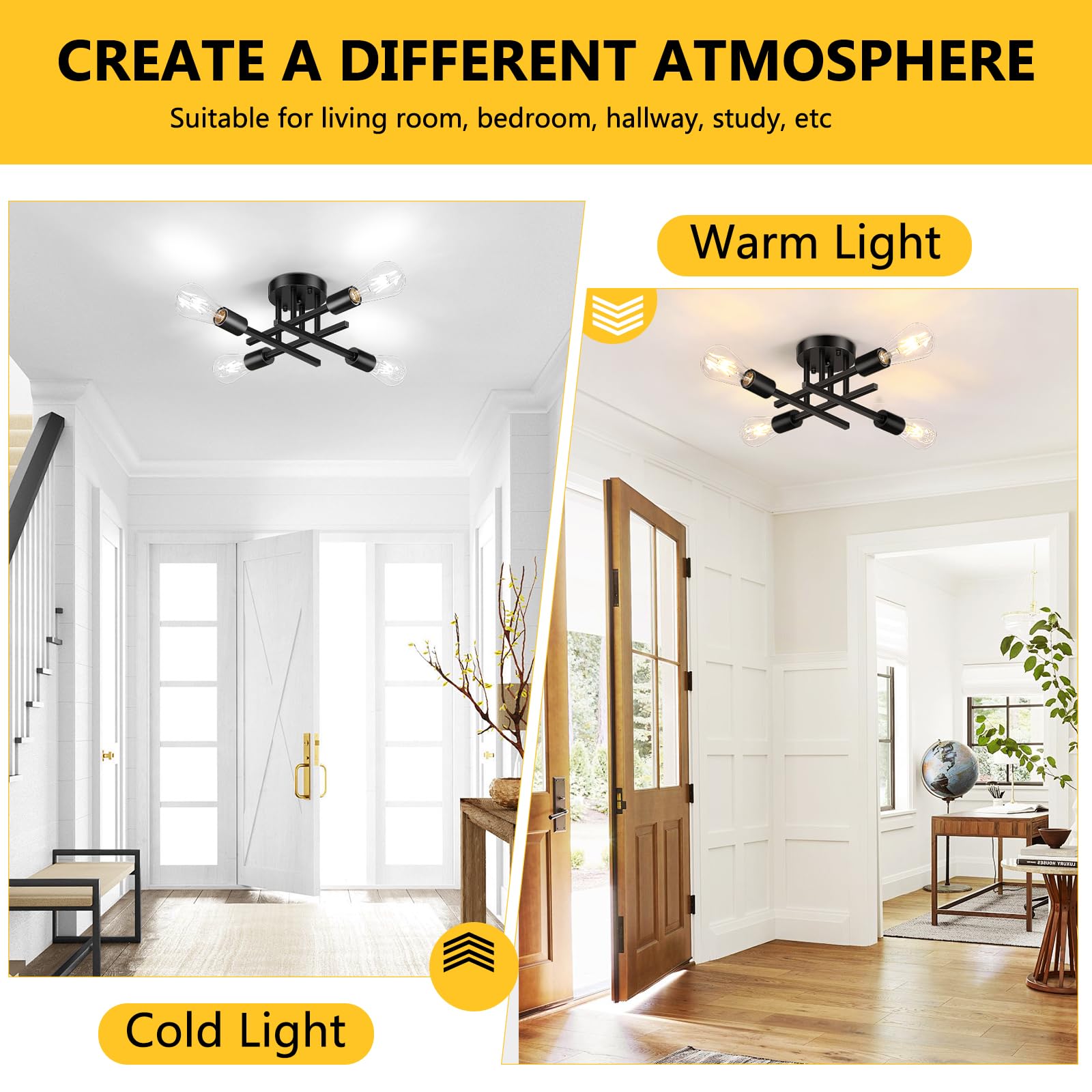 Asnxcju hallway fixture matte-black finish close-up showcases premium metal quality.