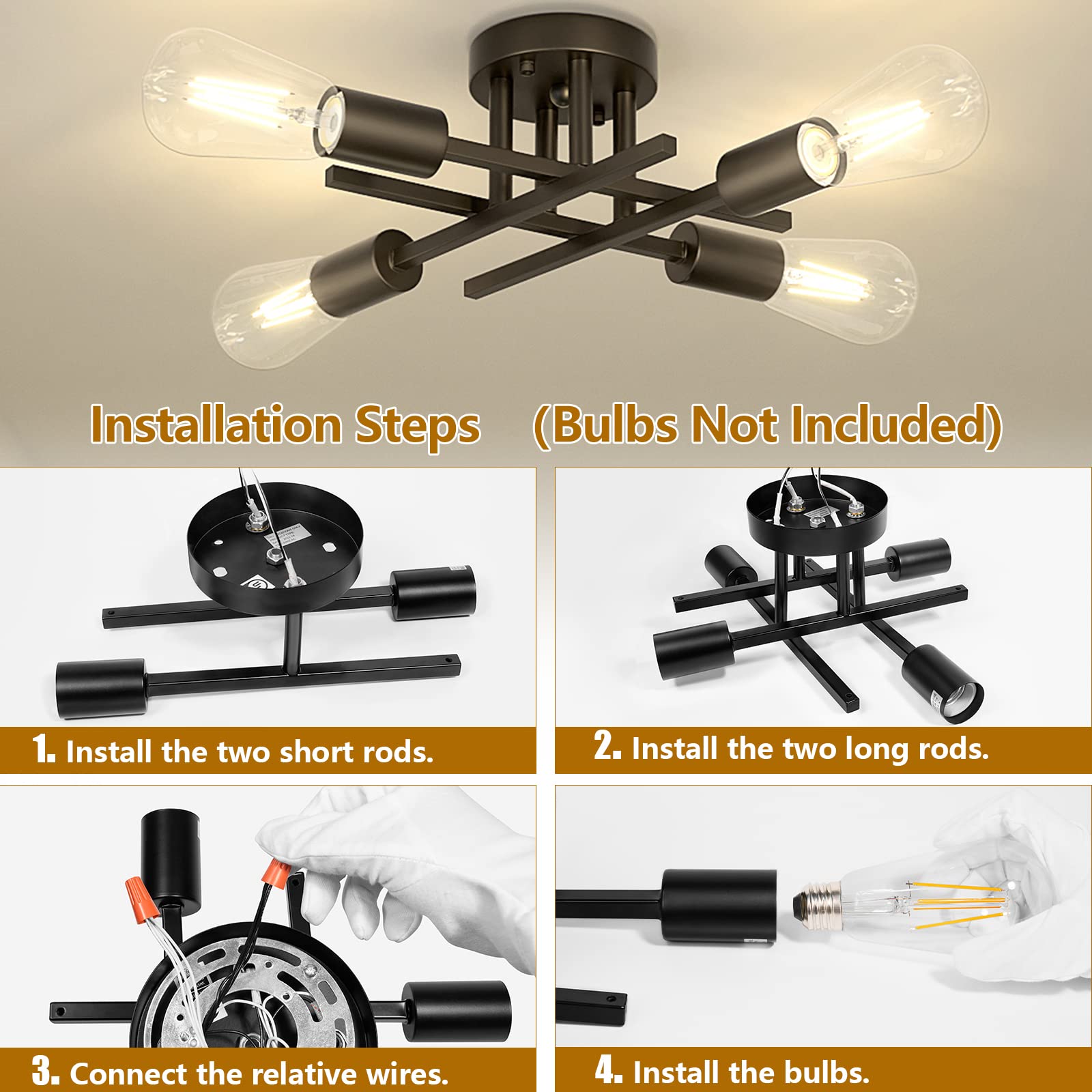 Asnxcju spacious-entryway lighting creates welcoming ambience with four-light fixture.