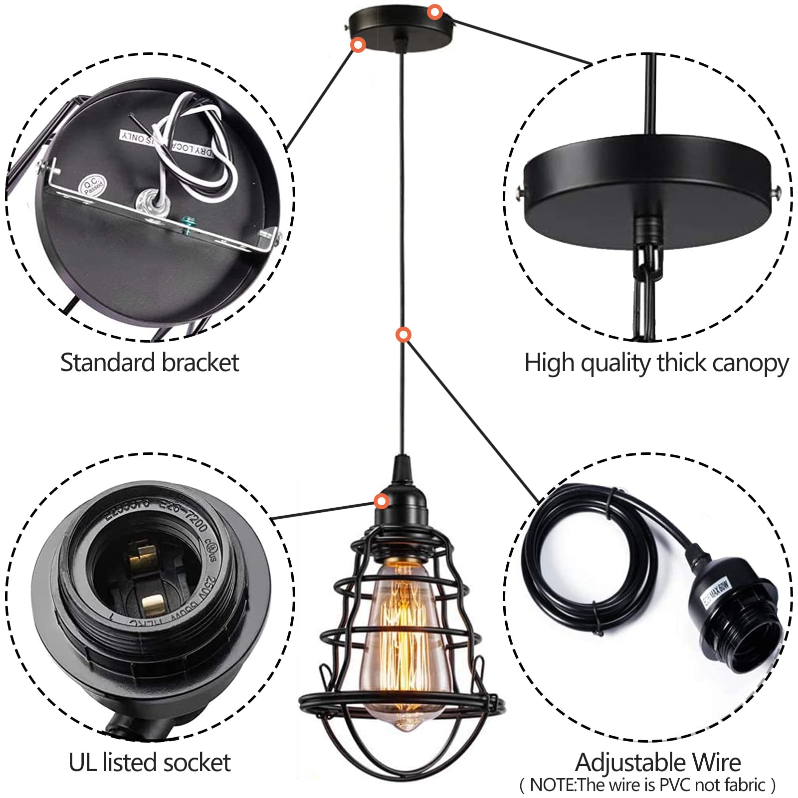 Asnxcju INNOCCY adjustable hanging cord pendant for customizable height