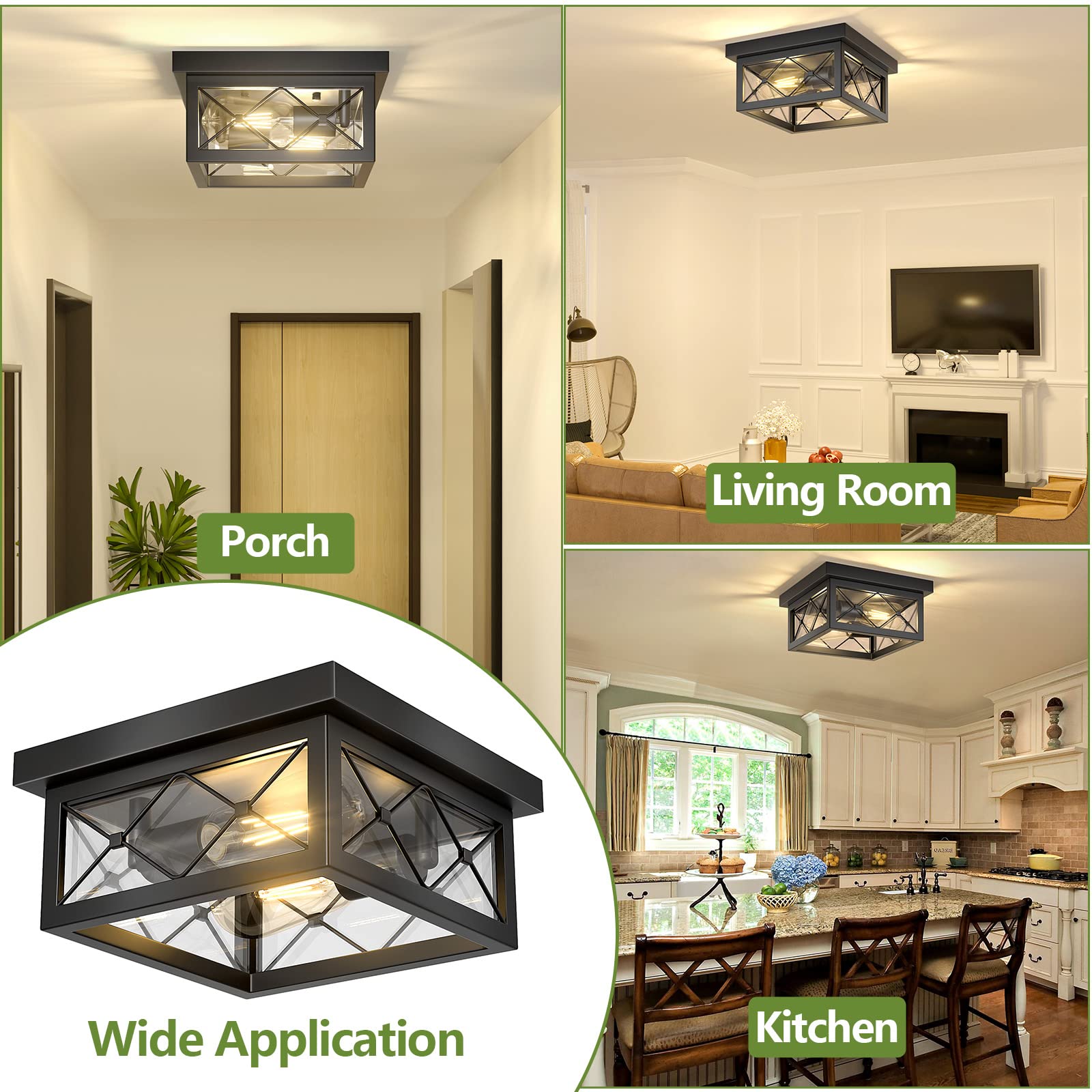Asnxcju porch ceiling light installed under eaves for exterior illumination.