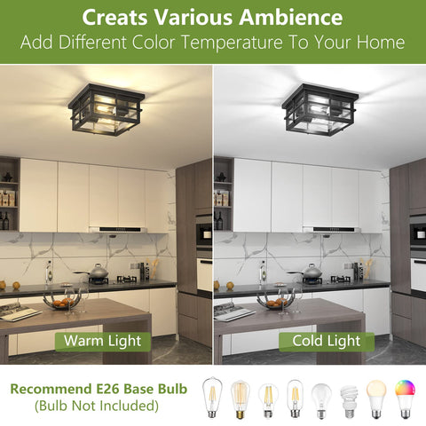 Asnxcju square farmhouse light frame with clear glass adds rustic charm to exterior spaces