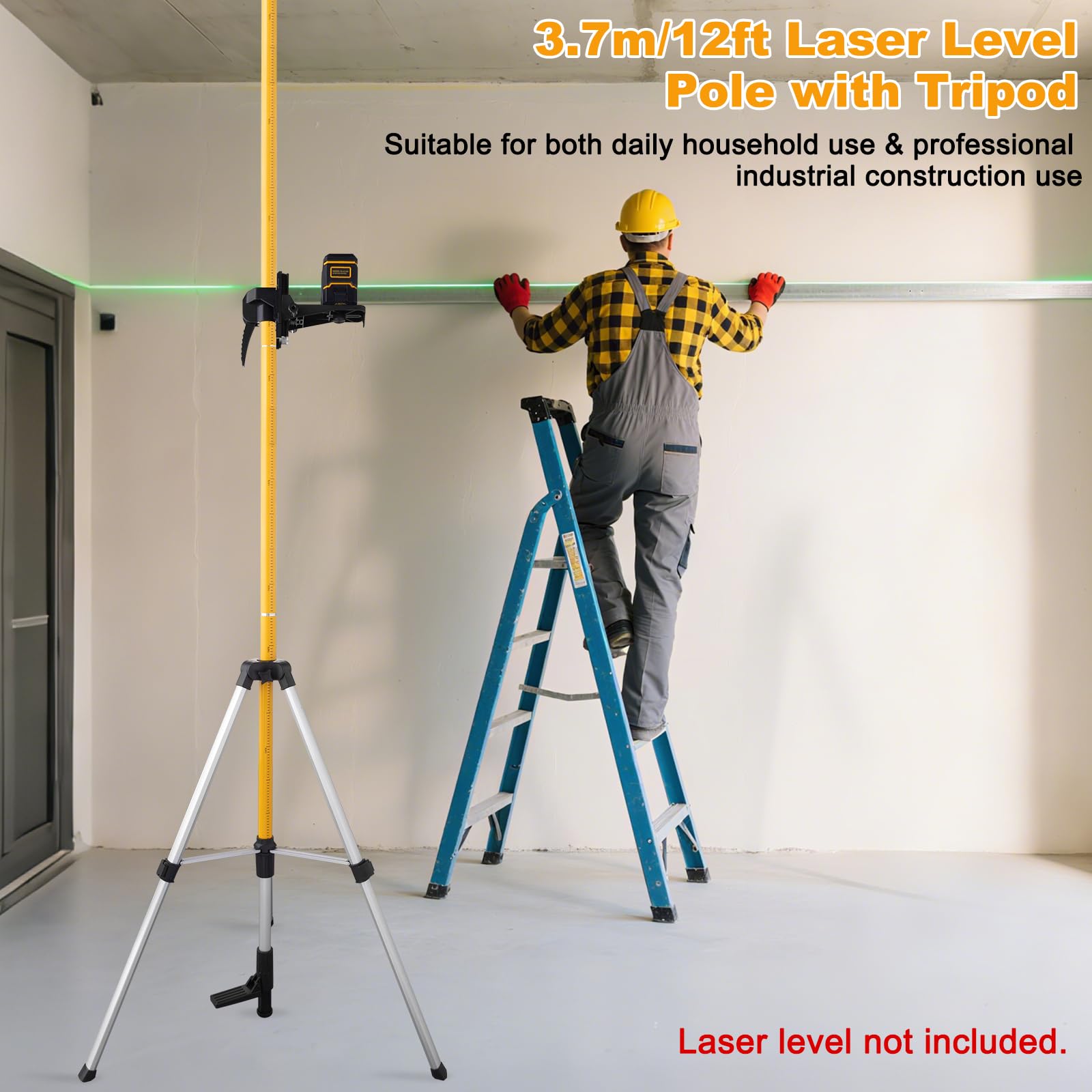 ASOBRIS laser level pole aluminum body for durability and lightness