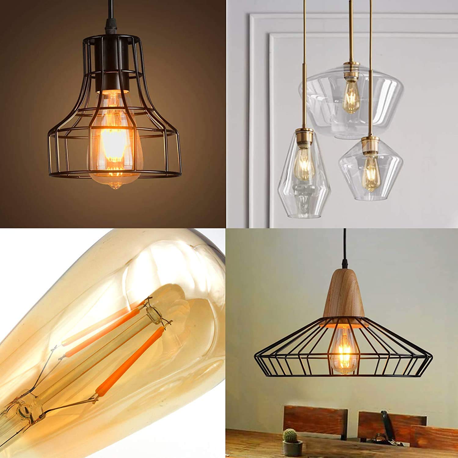 ASOKO amber glass Edison at ~2300K enhances dining area mood